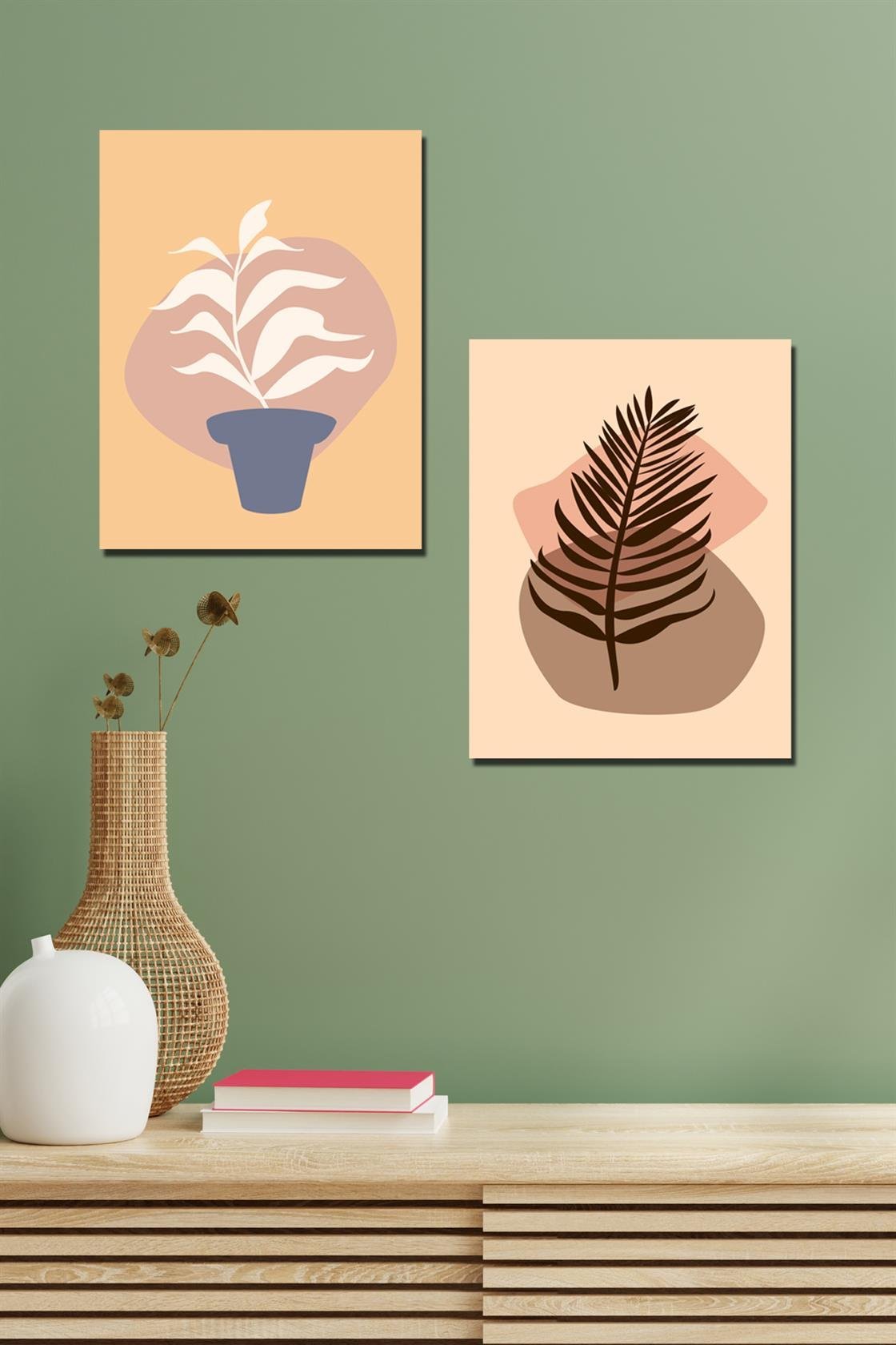 2 Parça Bohem tarzı sanatsal tablo seti