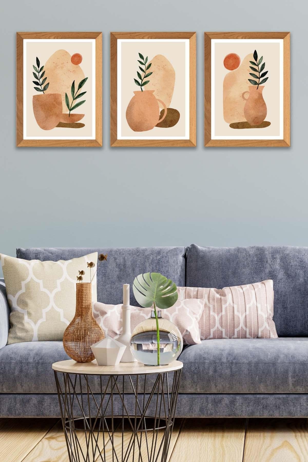 Bohem Ve Suluboya Tarzında Tablo Seti