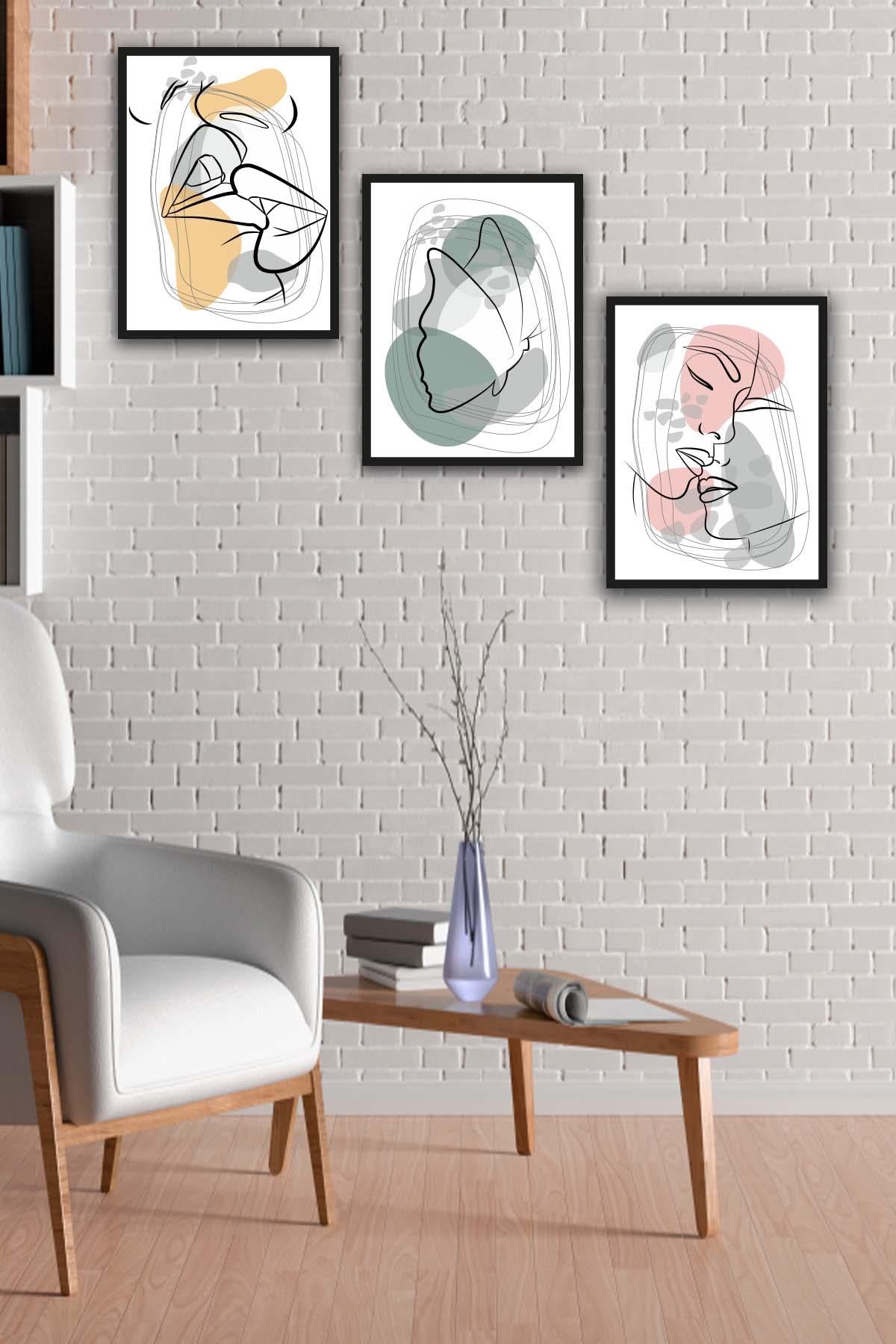 3 Parça Çizgisel Pantone Tablo Seti