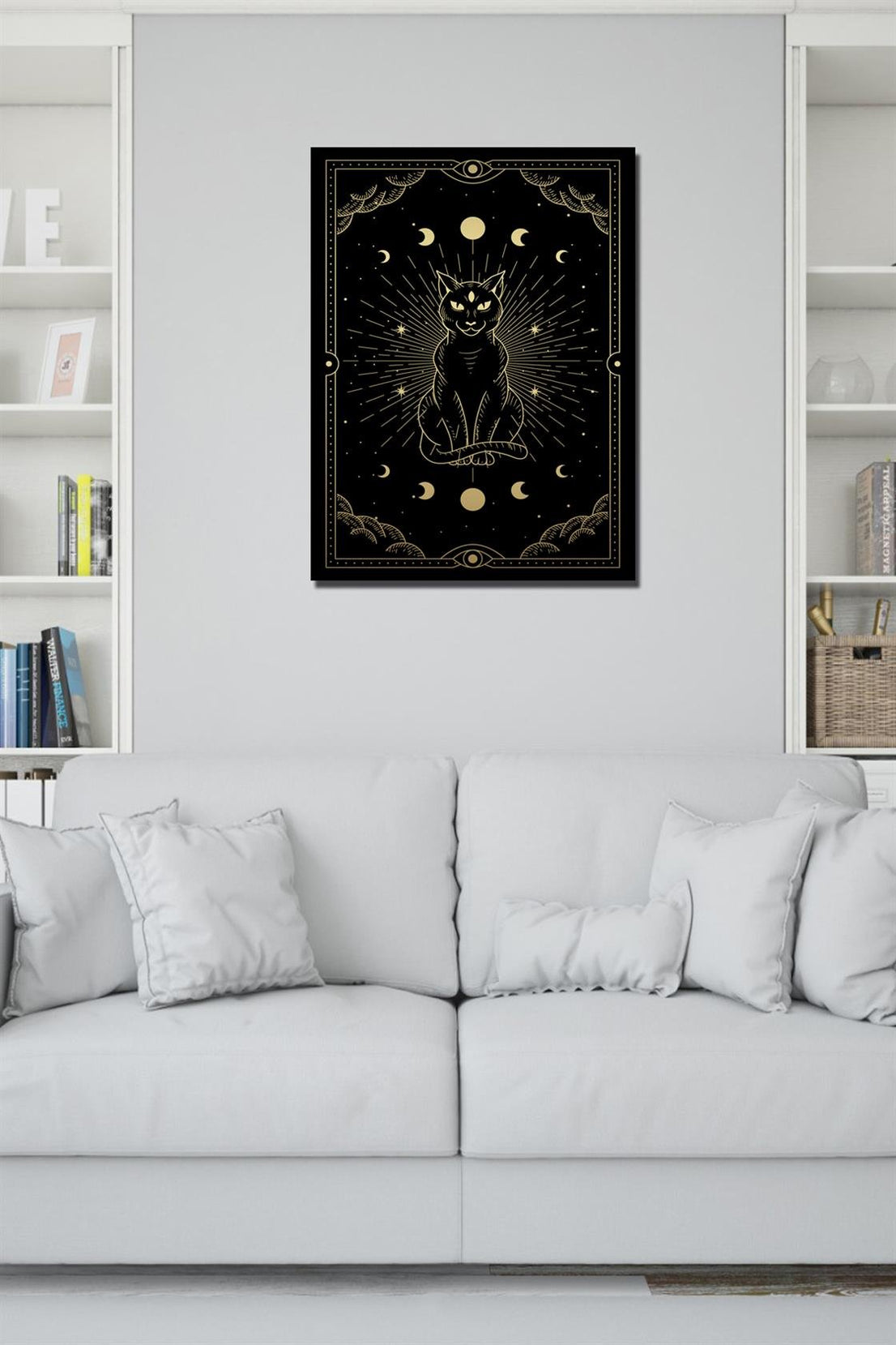 30x40 kedi gold renk tablo