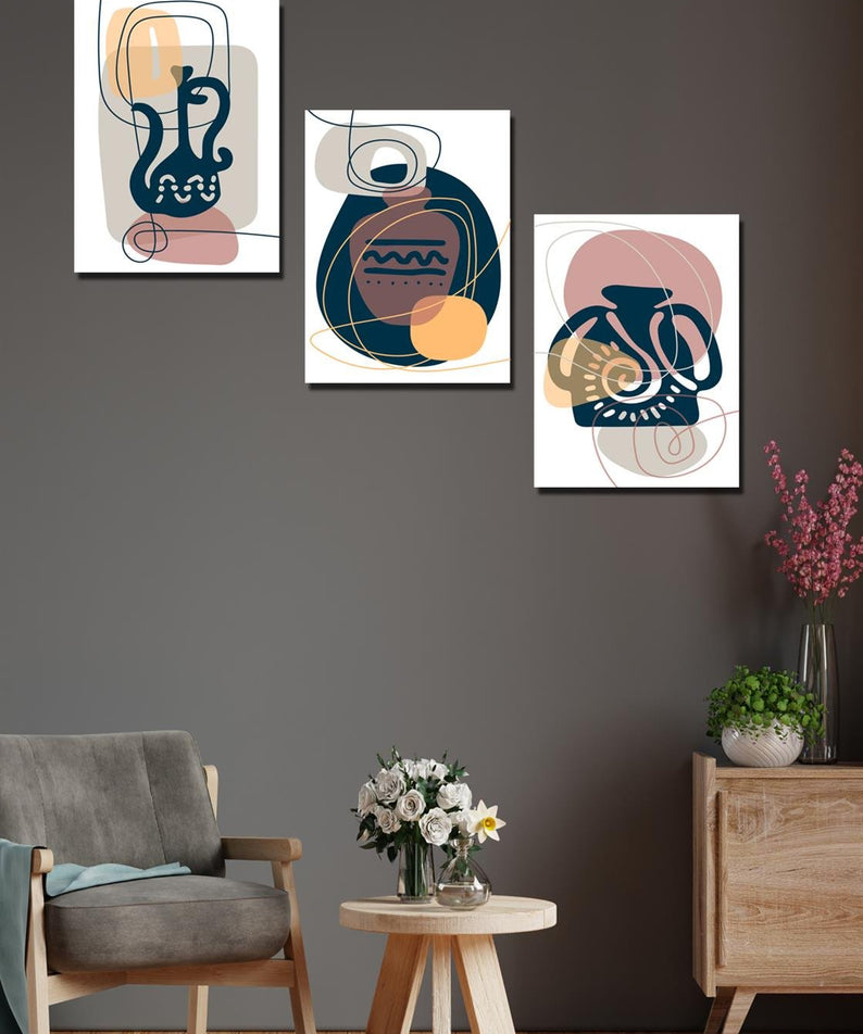 3 parça sanatsal tablo seti