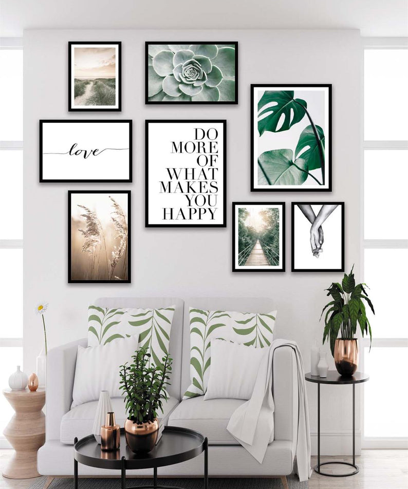 Botanik Ve Yazı Temalı Sanatsal Tablo Setimiz