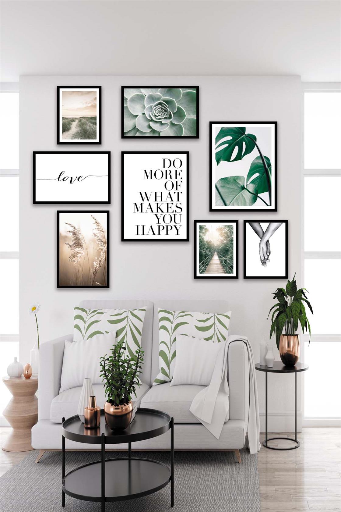 Botanik Ve Yazı Temalı Sanatsal Tablo Setimiz