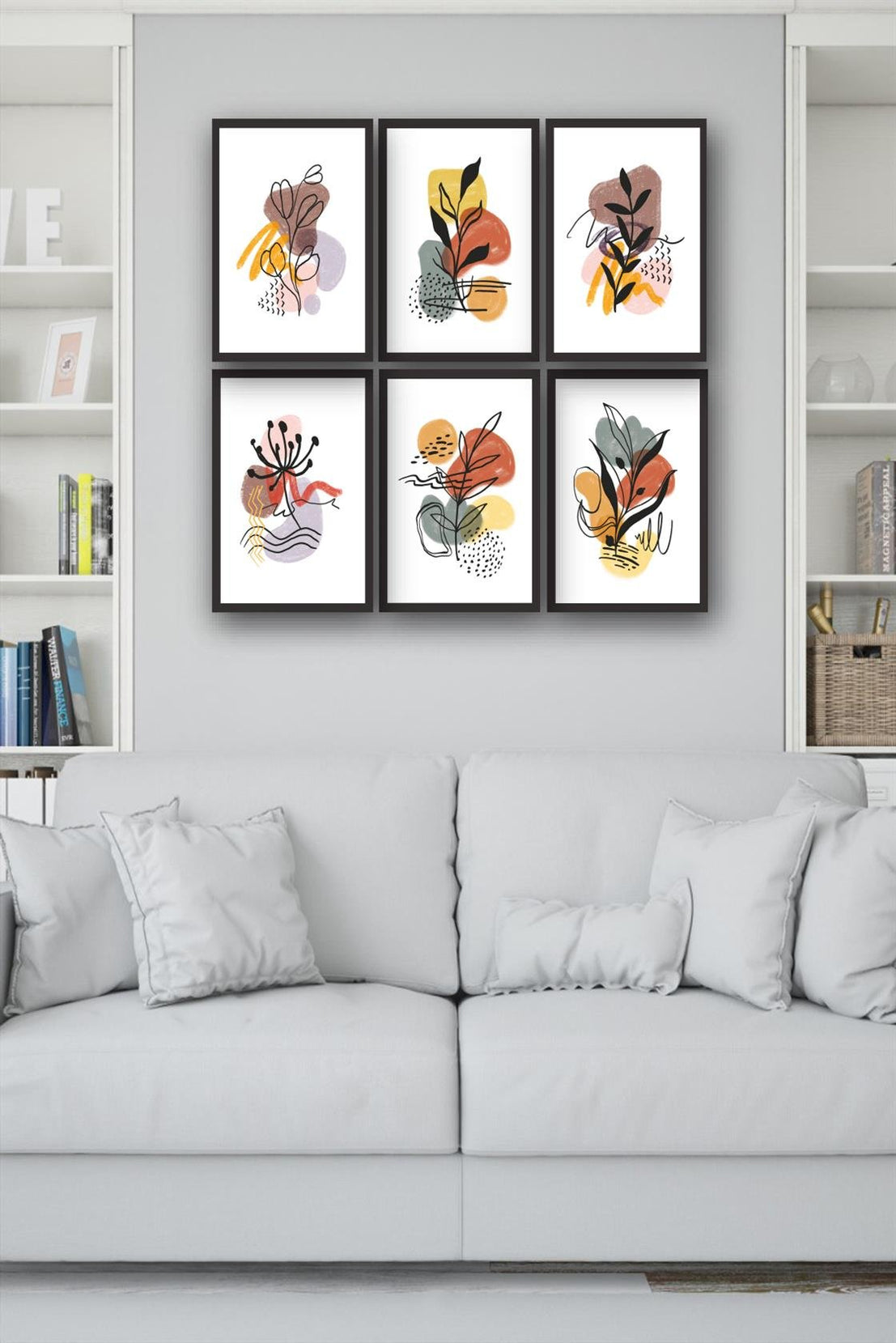 6 Parça Bohem Tablo Seti Uv Dijital Baskı