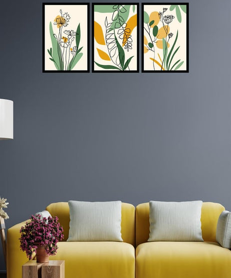 3 Parça Bohem Tarzı Sanatsal Mdf Tablo Seti