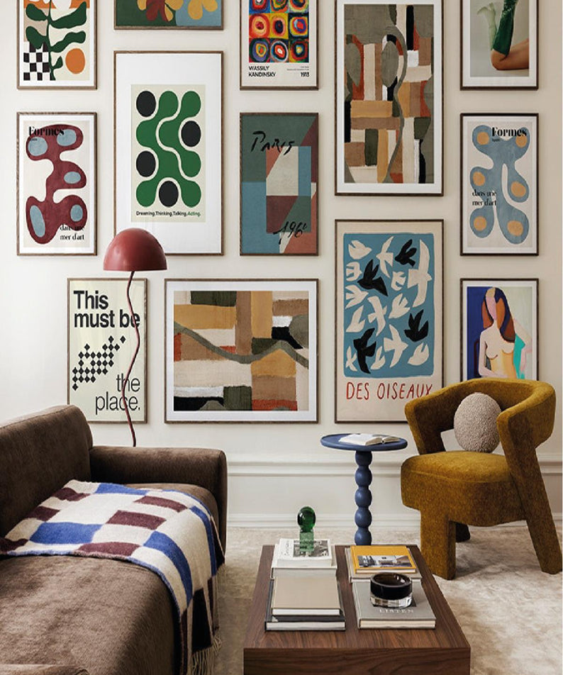 13 Parça This Must Be Geometrik Şekiller Modern Sanat (SİYAH ÇERÇEVE GÖRÜNÜMLÜ) Tablo Seti