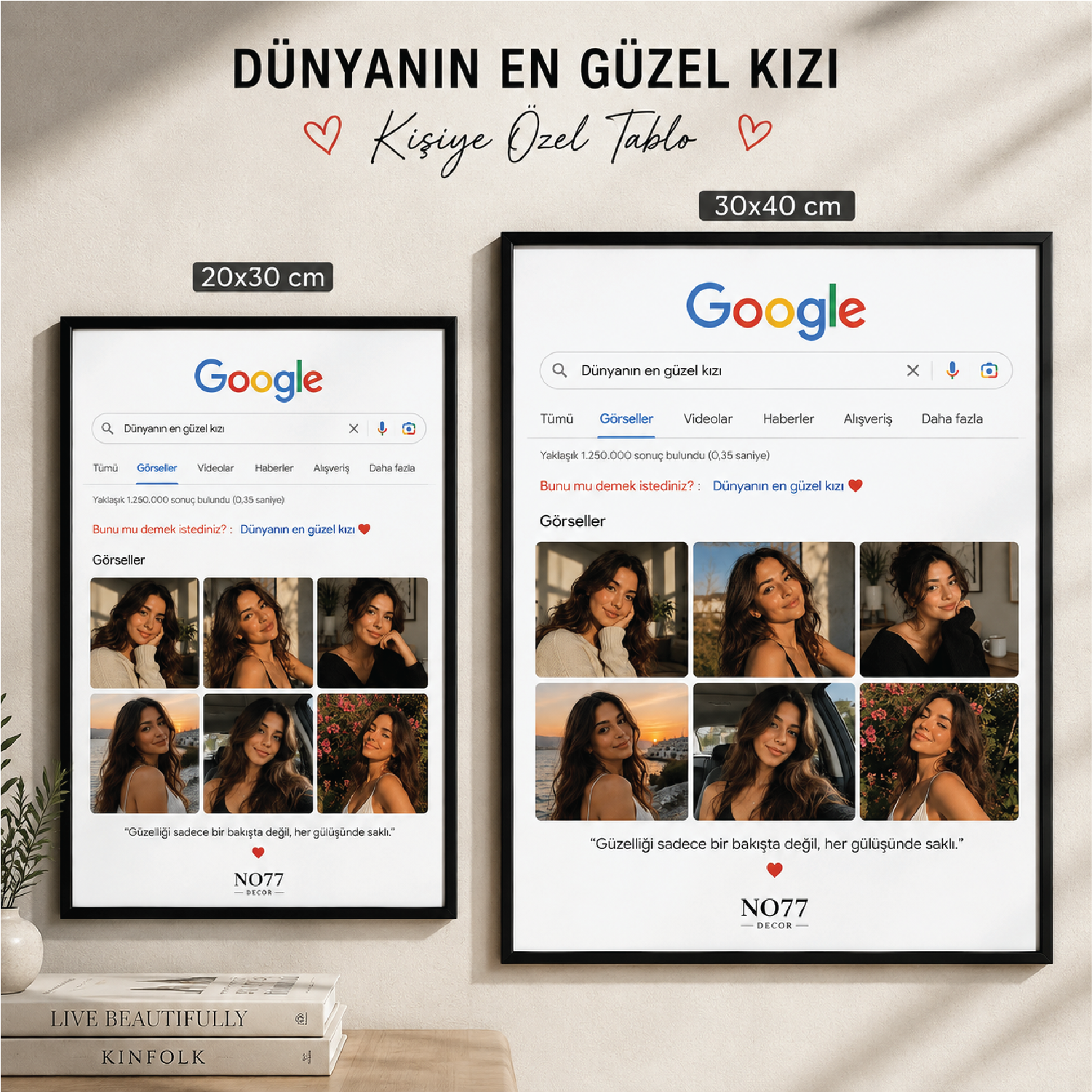 Dünyanın En Güzel Kızı – Kişiye Özel Fotoğraflı Tablo