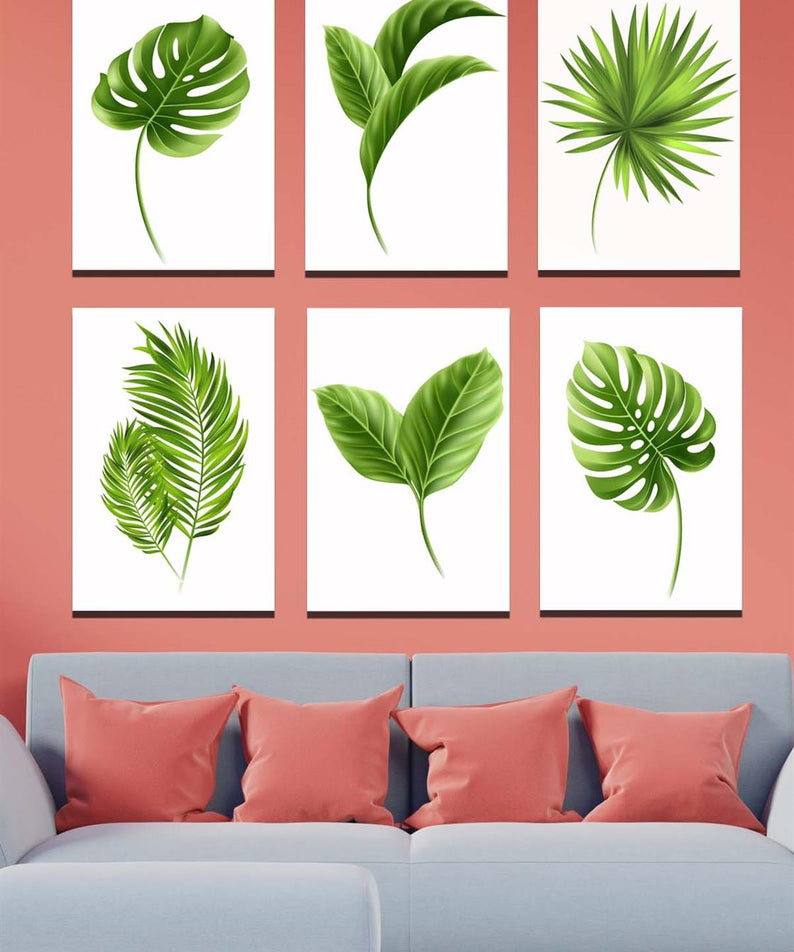 6 Parça tropical tablo seti dijital baskı