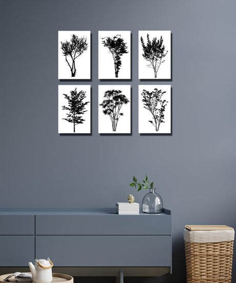 6 Parça kuru dal dijital baskı tablo seti