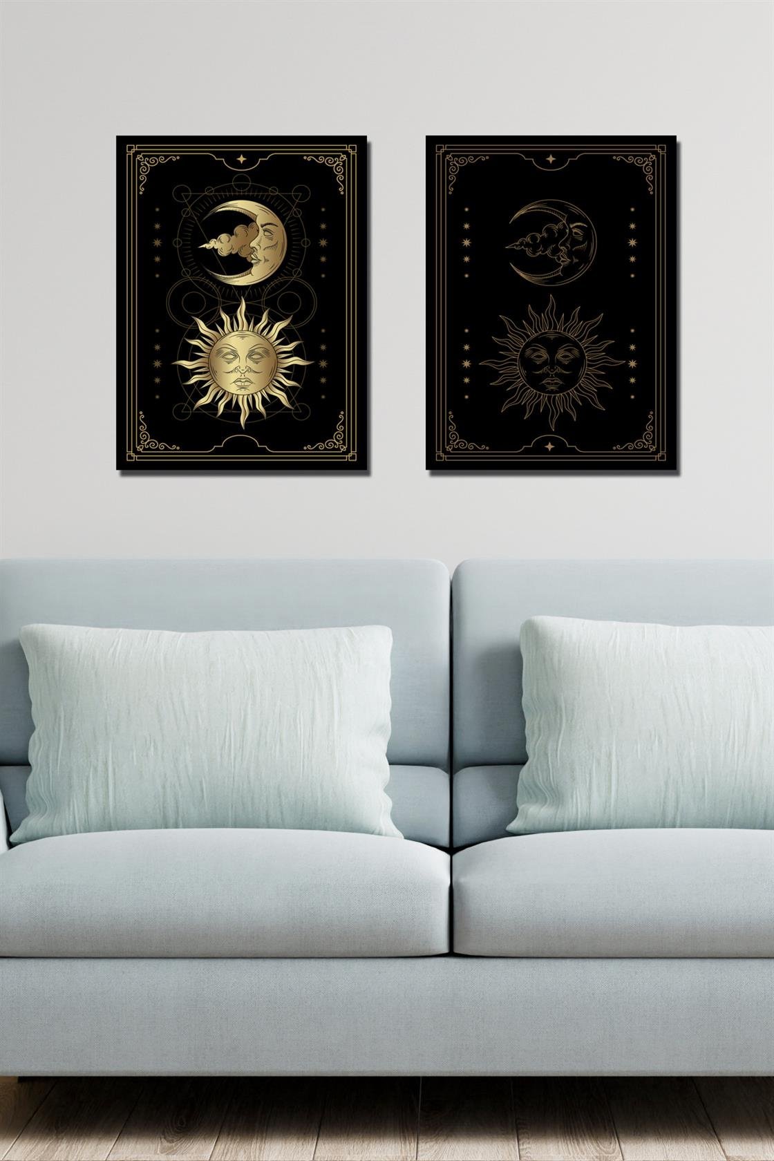 2 parça güneş ve ay tablo seti