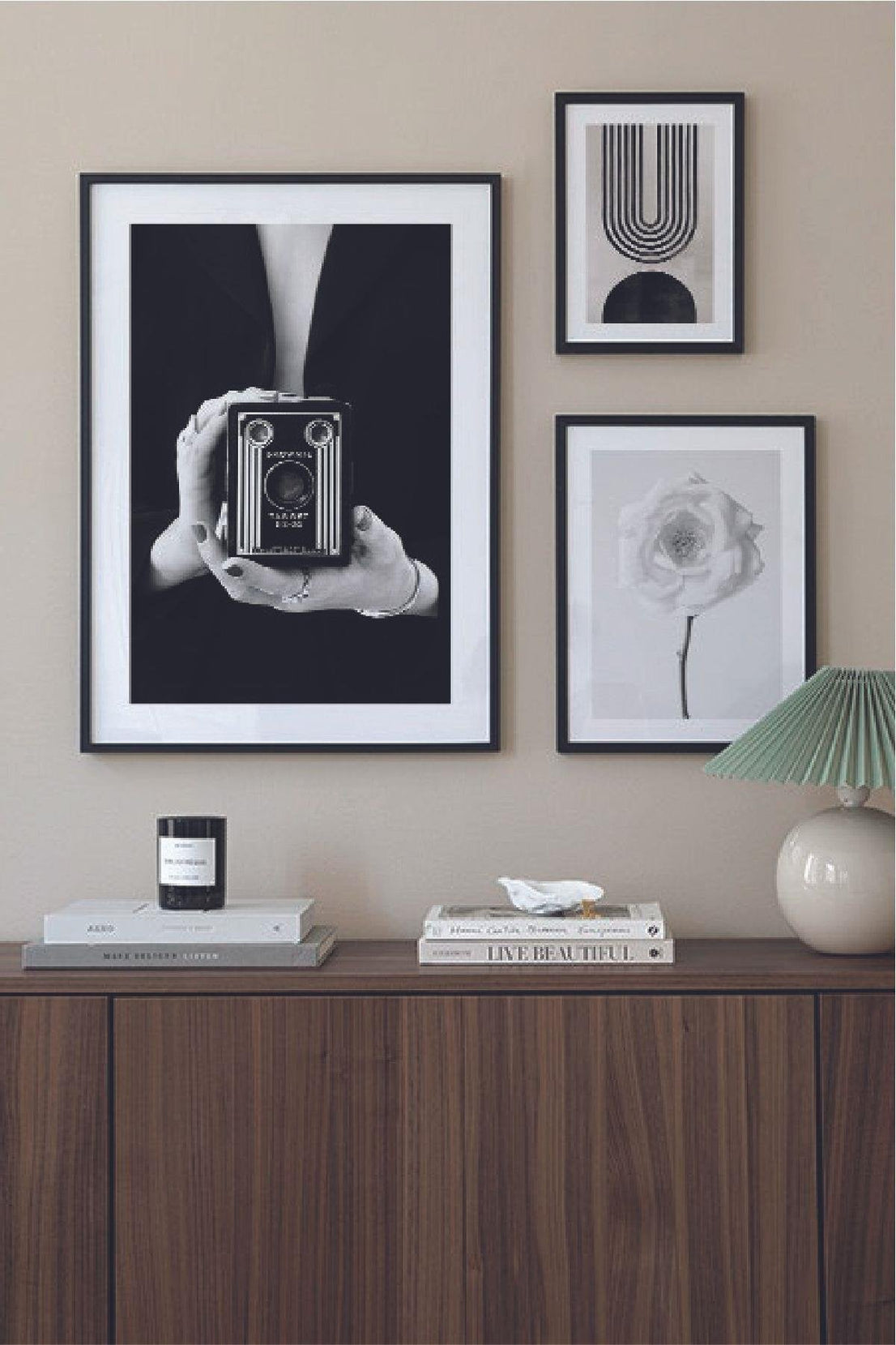 3 Parça Siyah Çerçeve Görünümlü Tablo Seti