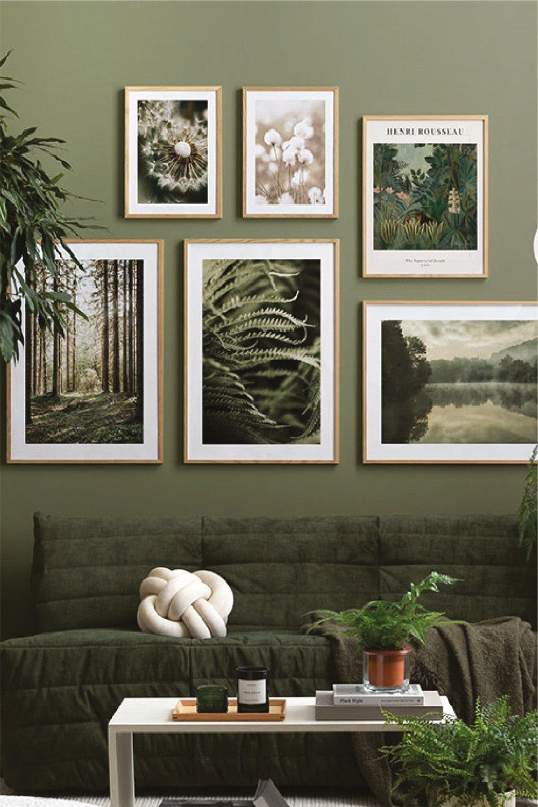 6 Parça Göl Ve Orman Manzara Temalı Ahşap Çerçeve Görünümlü Tablo Seti