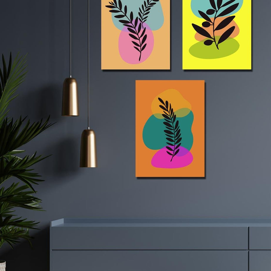 3 parça modern tarzda dijital baskı tablo seti