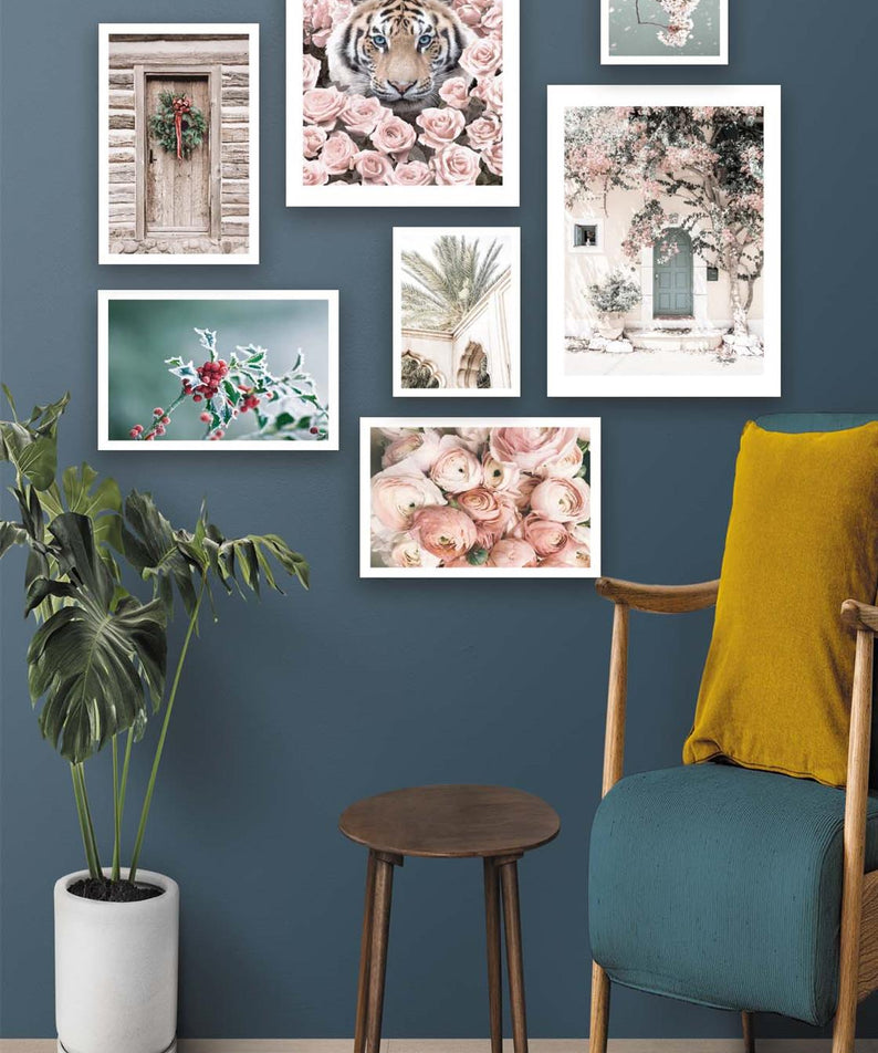 Kaplan Ve Gül Temalı Tablo Seti