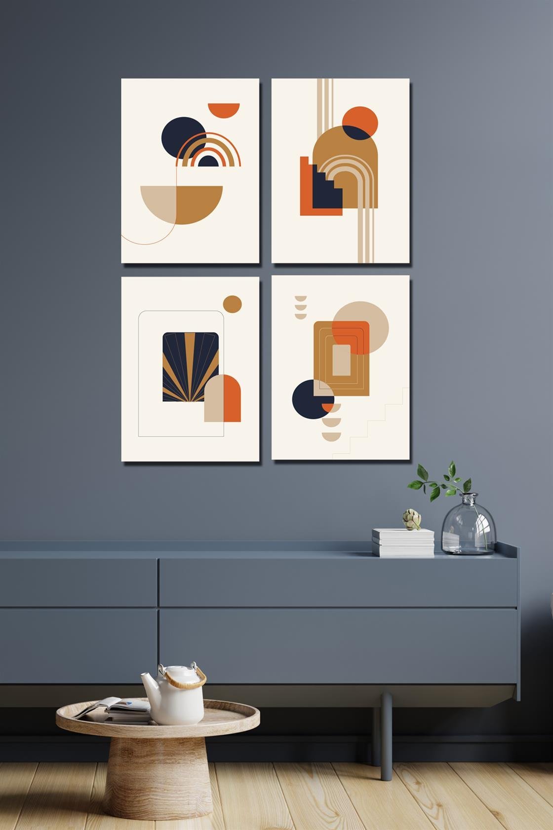 Bohem tarzı sanatsal dijital baskı tablo seti