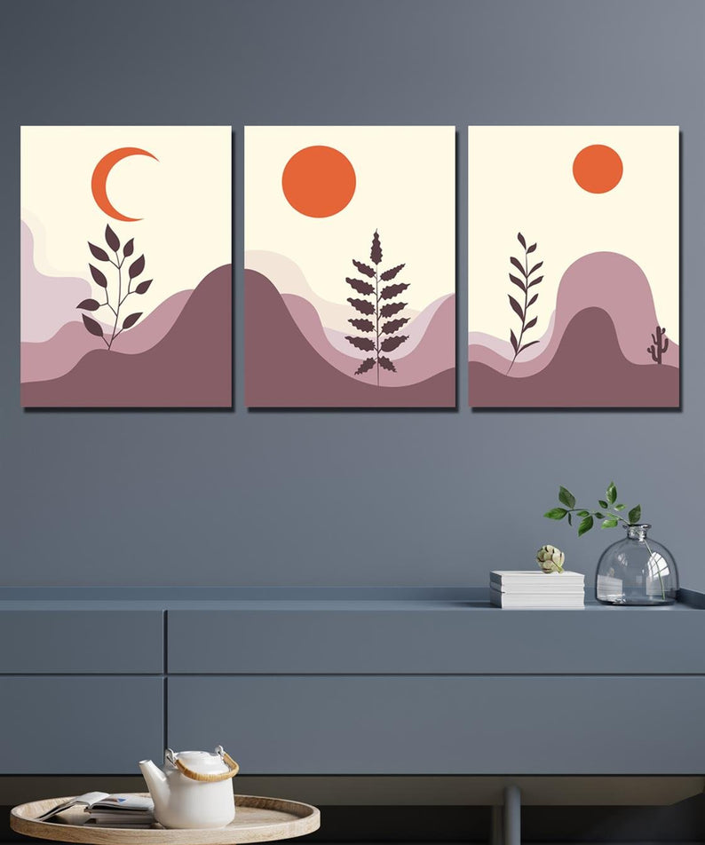 3 Parça Sanatsal dijital baskı tablo seti