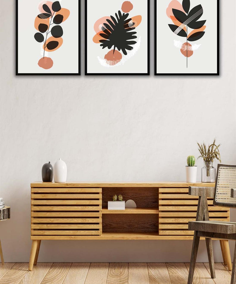 3 Parça Bohem Tarzı Sanatsal Tablo Seti