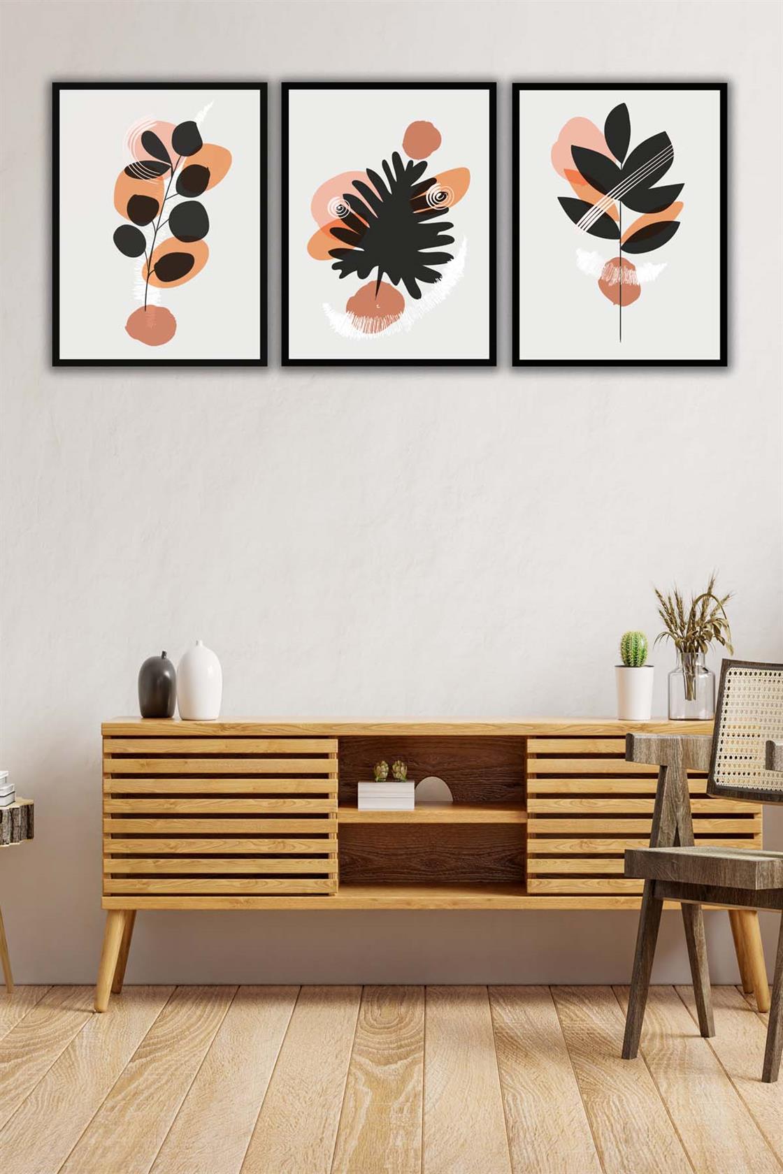 3 Parça Bohem Tarzı Sanatsal Tablo Seti