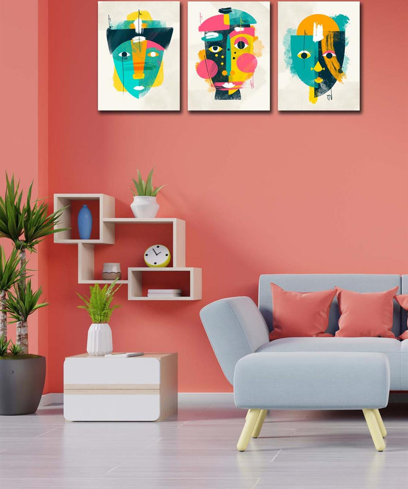 3 Parça Afrika Suliet Tablo Seti