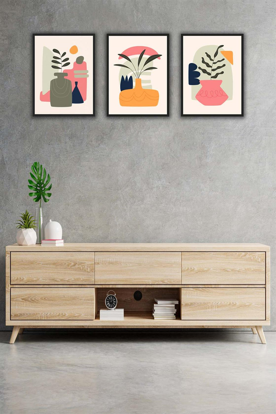 Sanatsal Modern Tarzda Çerçeve Görünümlü Tablo Seti