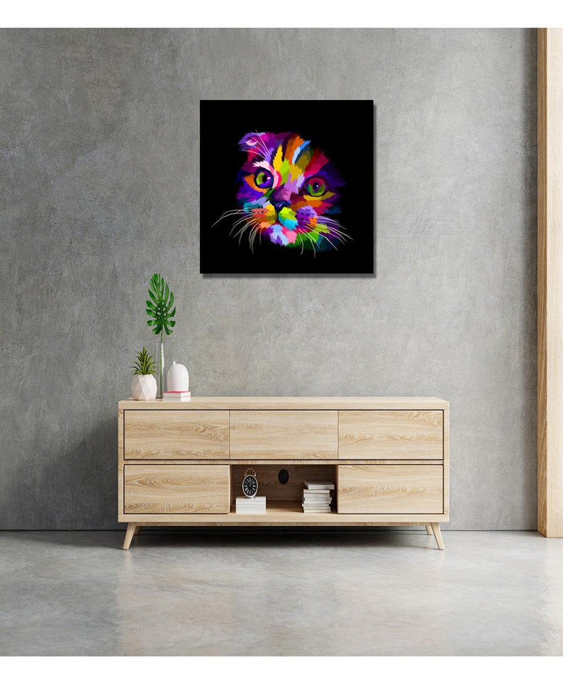 40x40 kedi tasarım tablo