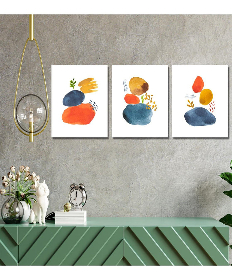 Suluboya tarzında 3'lü set