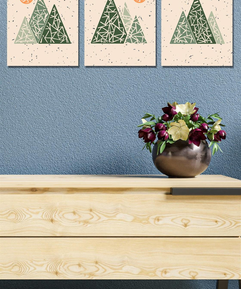 30x40 3'lü dağ manzaralı tablo seti