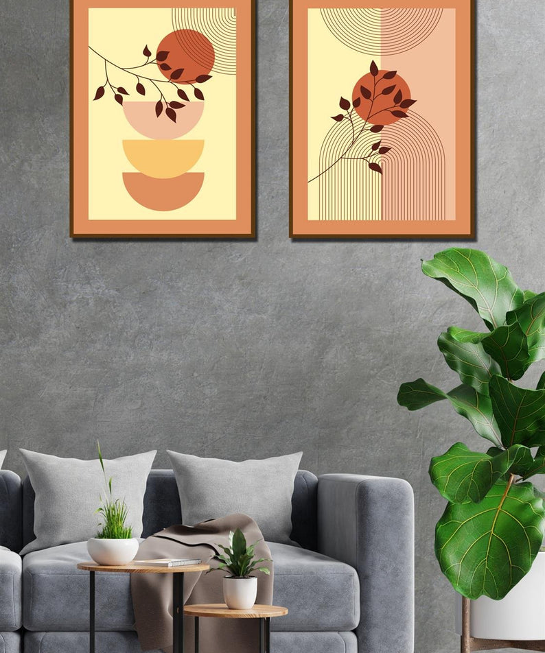 Çerçeve görünümlü 2 parça sanatsal tablo seti