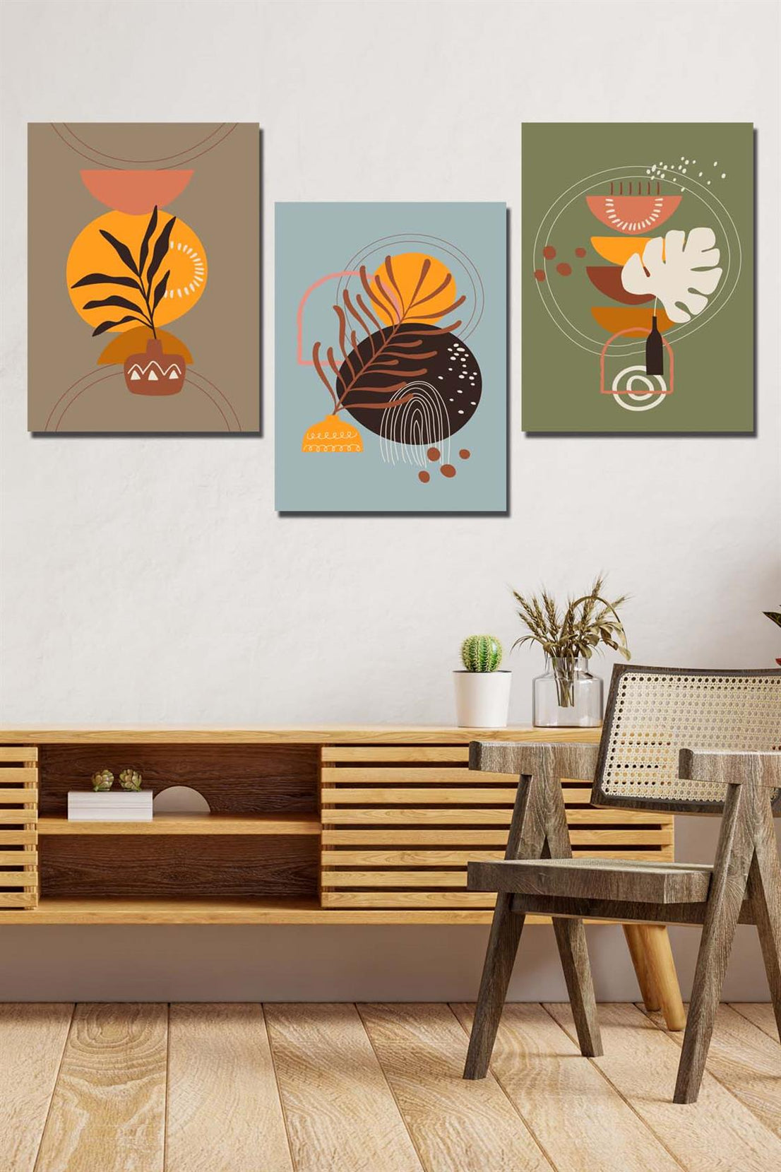 Bohem tarzında sanatsal tablo seti