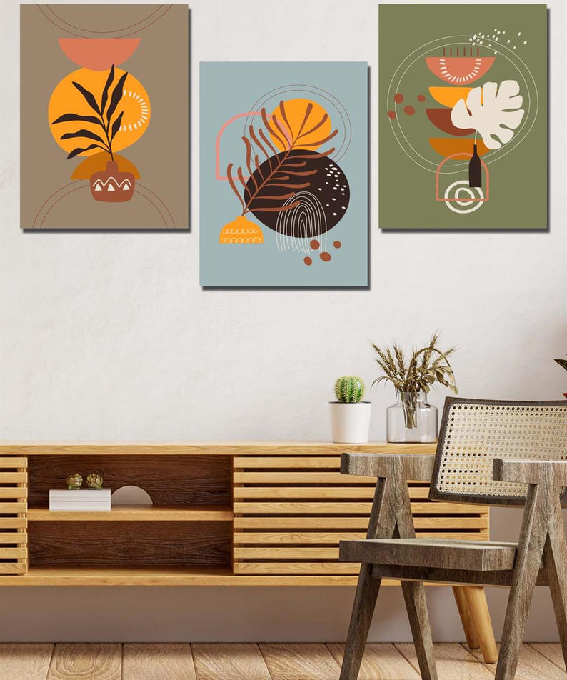 Bohem tarzında sanatsal tablo seti