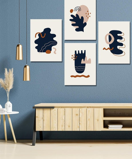 Sanatsal 4'lü tablo seti