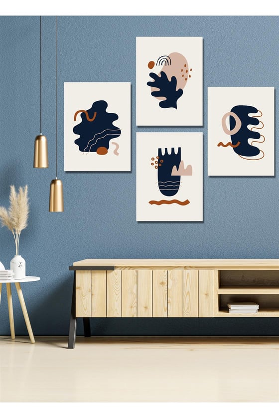 Sanatsal 4'lü tablo seti