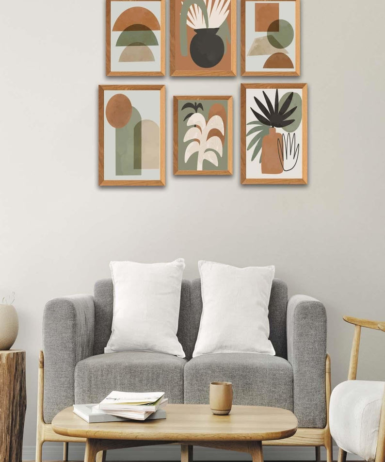 6 Parça Bohem Tarzında Tablo Seti