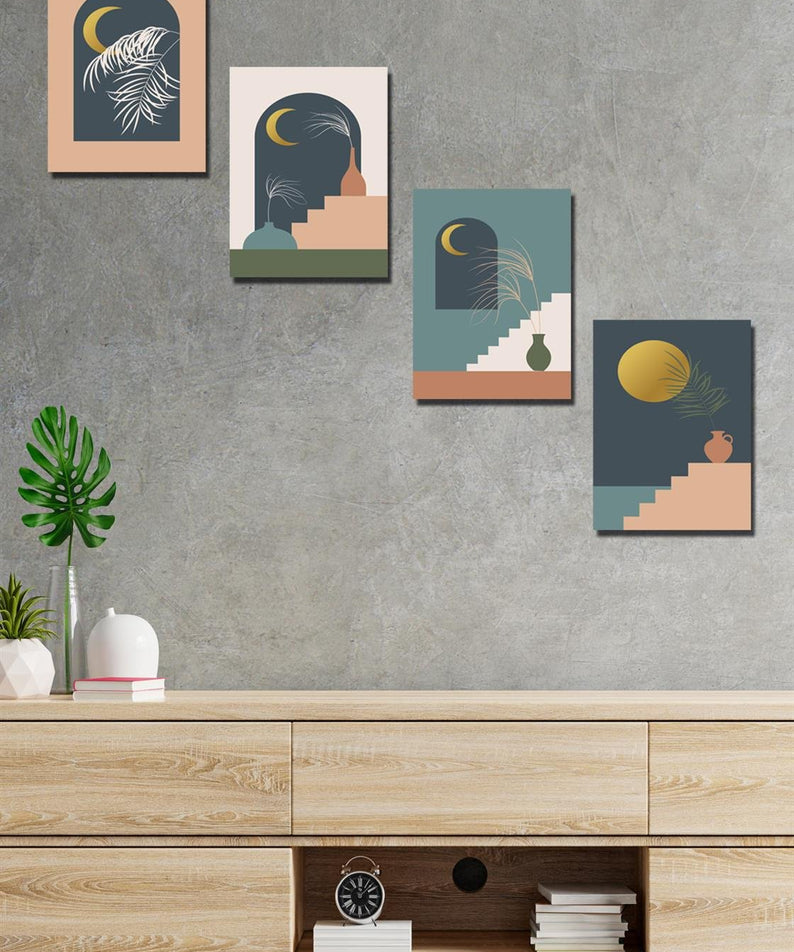 4 parça sanatsal tablo seti