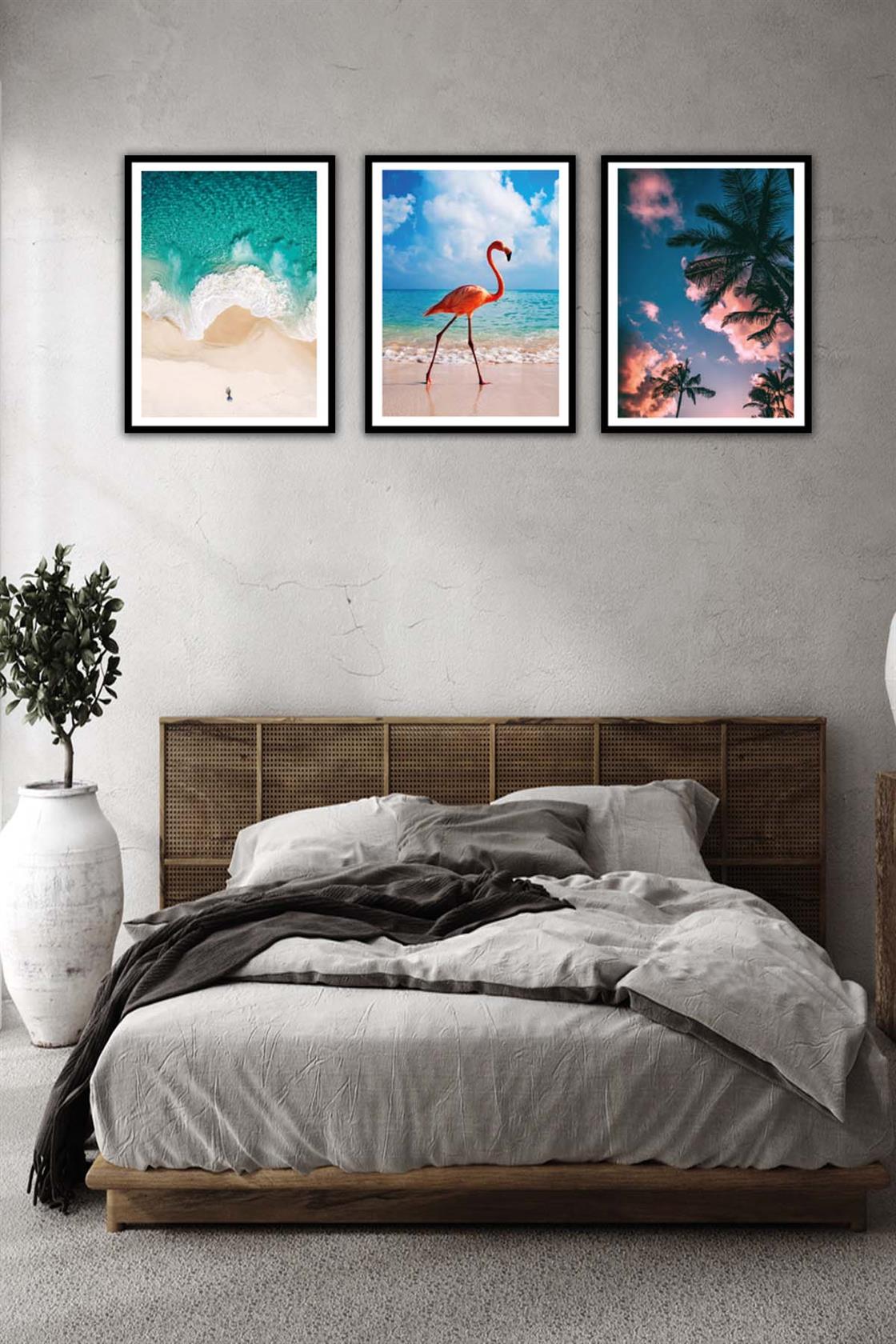 Modern Tarzda Siyah Çerçeve Görünümlü Tablo Seti