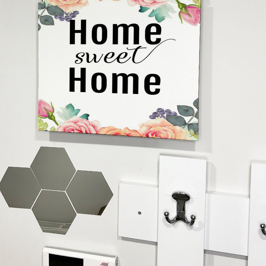 Home Sweet Home Görünümlü Ahşap Sigorta Saklama Kutusu