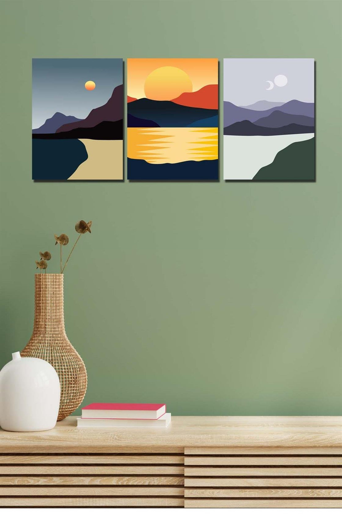 3 Parça sanatsal modern tarzda tablo seti