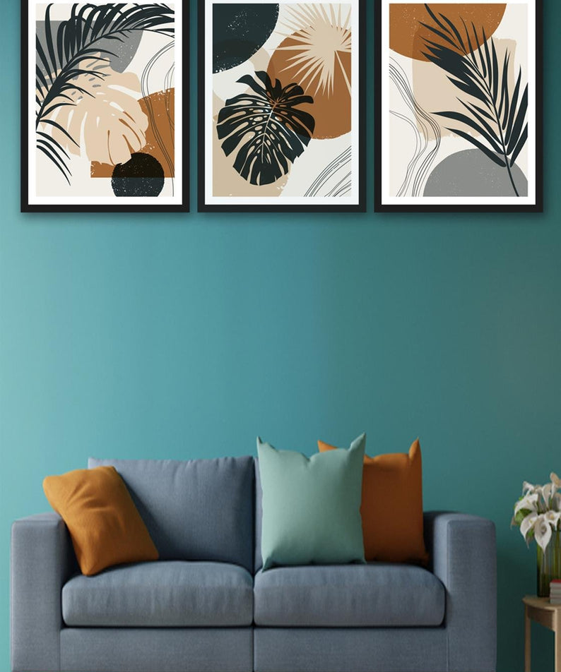 3 Parça Bohem Tarzında Mdf Tablo Seti