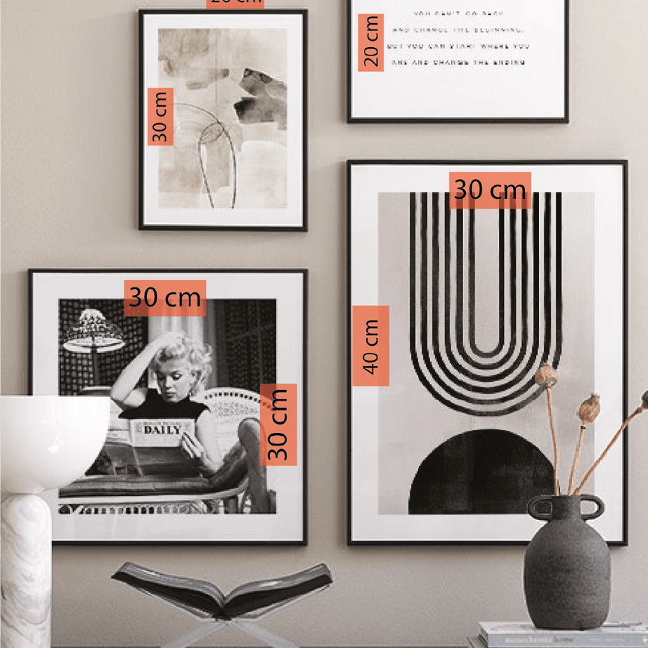 Modern Sanat Tarzında Siyah Beyaz Temalı Tablo Seti