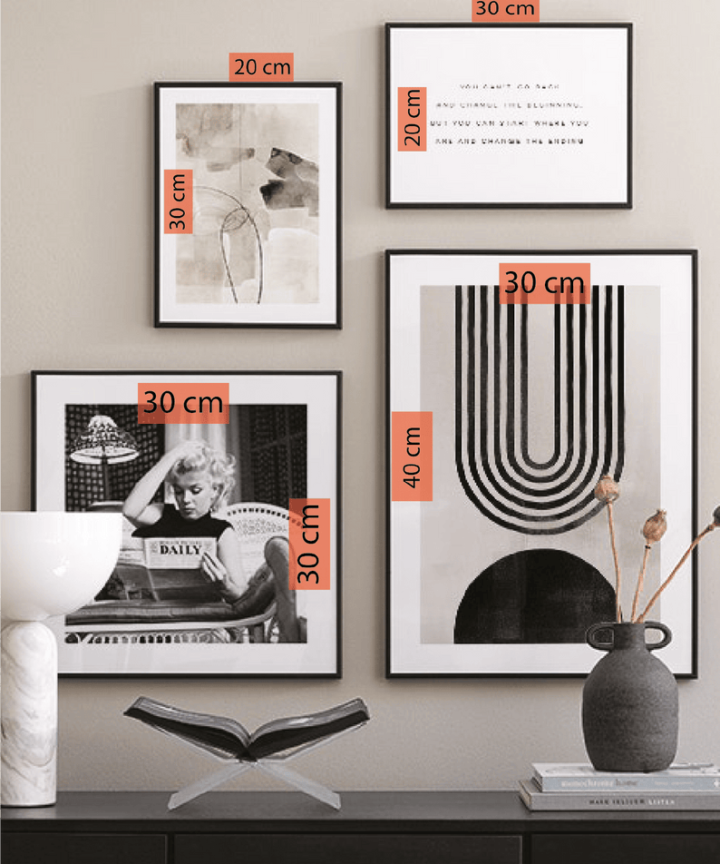 Modern Sanat Tarzında Siyah Beyaz Temalı Tablo Seti