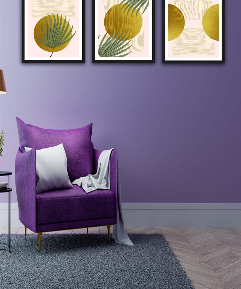 3 Parça Renkli Bohem Tarzında Siyah Çerçeve Görünümlü Tasarım Uv Baskı Mdf Tablo Seti