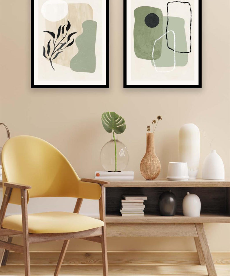 Soyut Suluboya Tarzında Tablo Seti