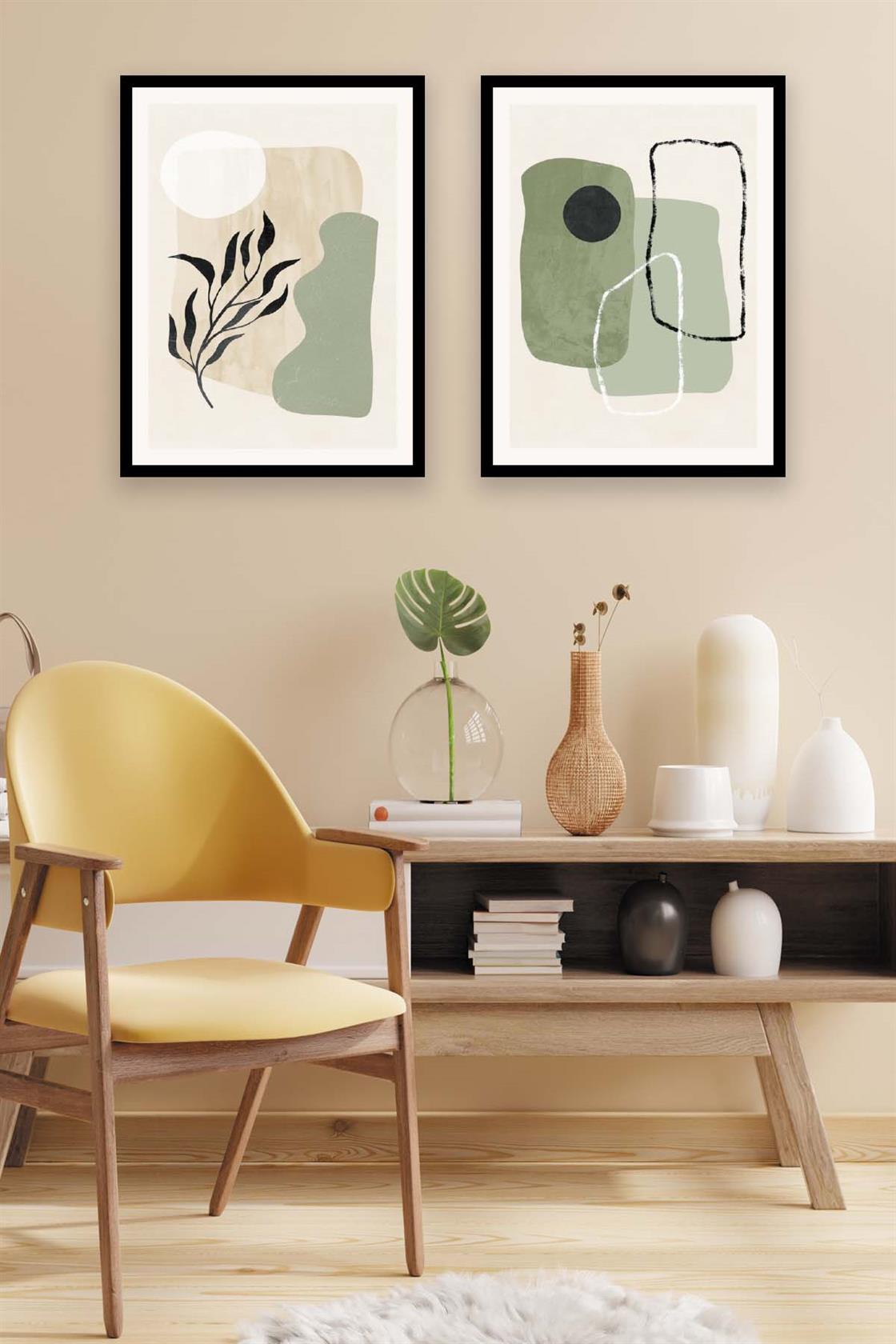 Soyut Suluboya Tarzında Tablo Seti