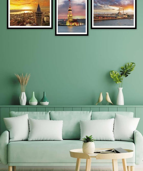 Galata Kulesi Ve Kız Kulesi Temalı Tablo Seti