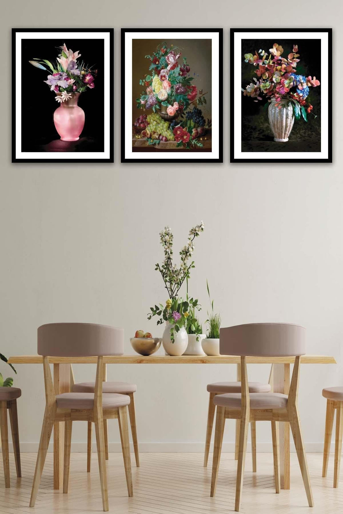 Gül Ve Üzüm Temalı Tablo Seti