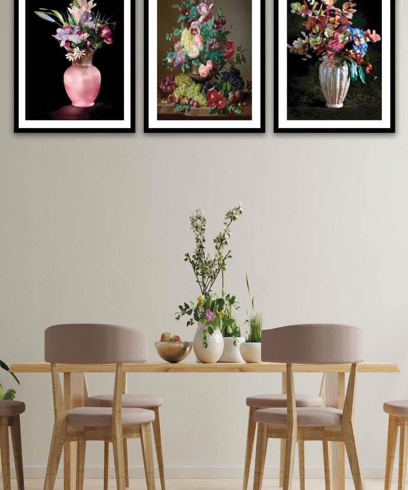 Gül Ve Üzüm Temalı Tablo Seti