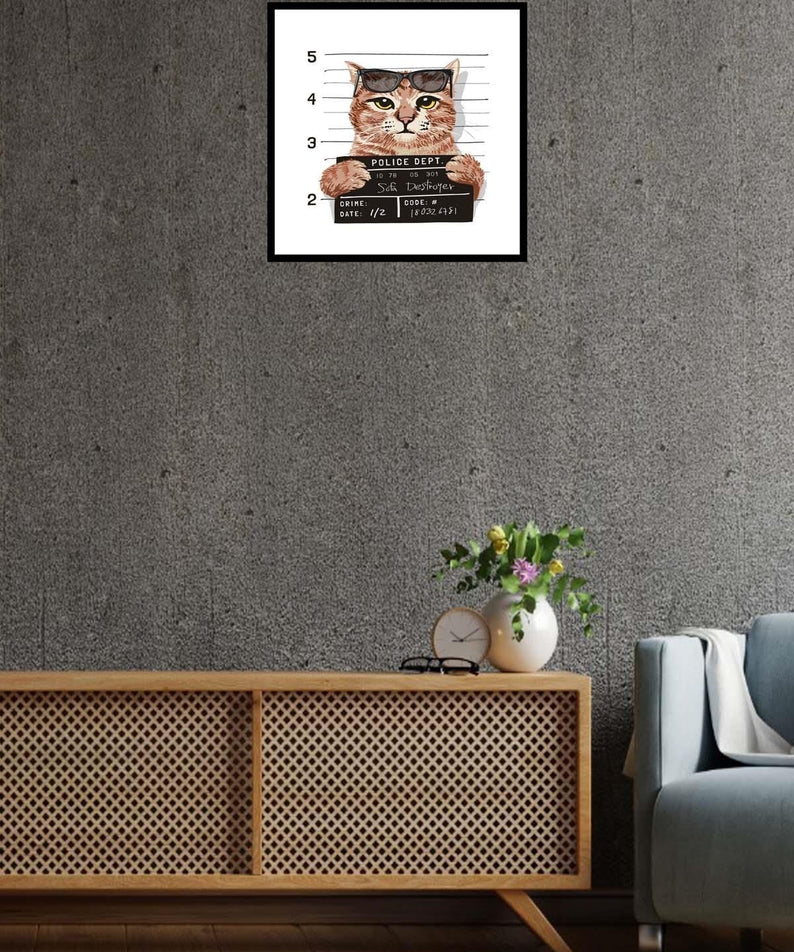 Suçlu Kedi Tasarımları Dijital baskı Tablolar