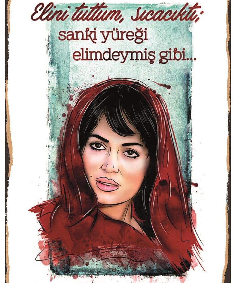 Elini Tuttum Sıcacıktı Ahşap Poster