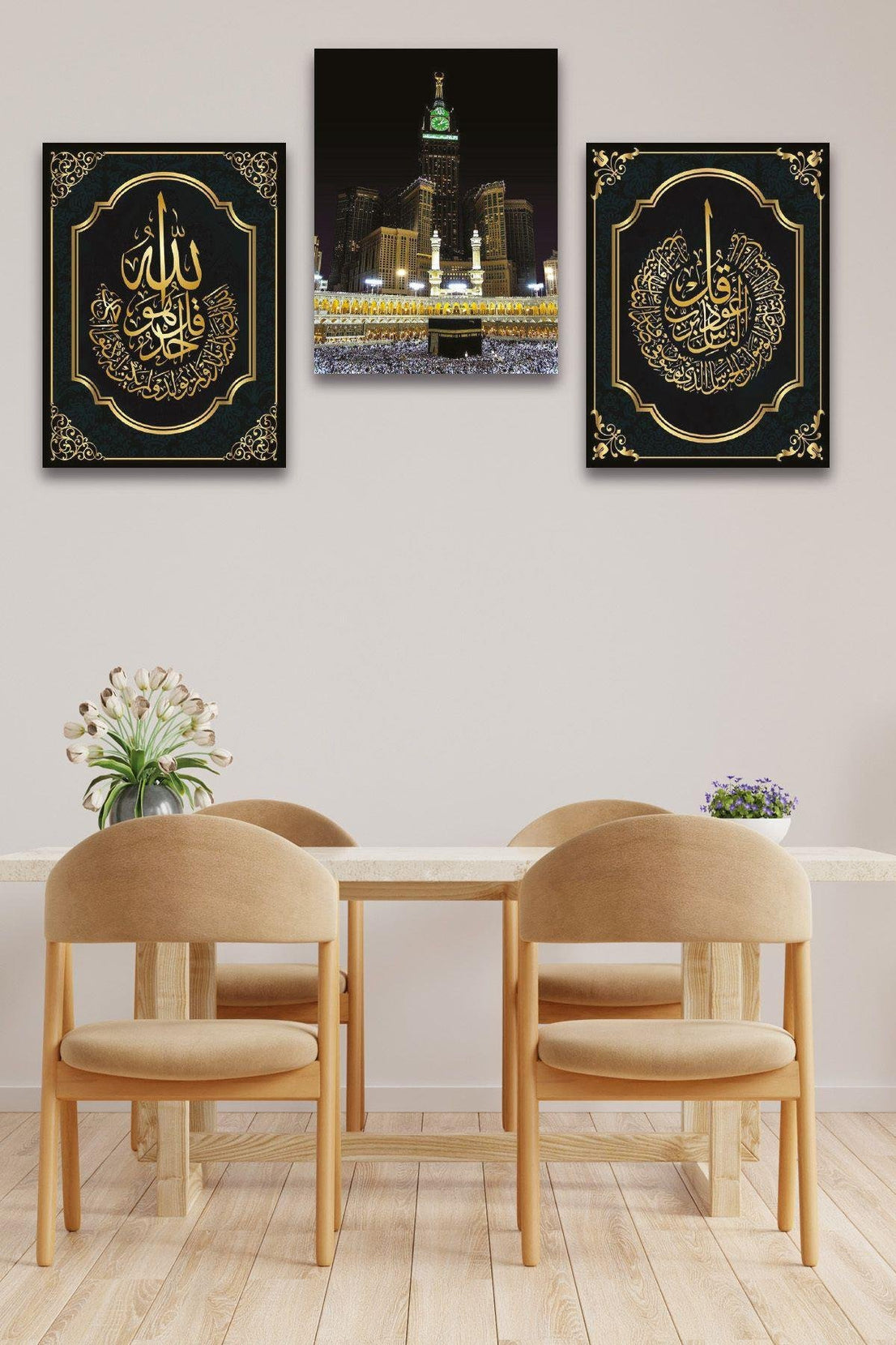 3 Parça Siyah Kabe Temalı Tablo Seti