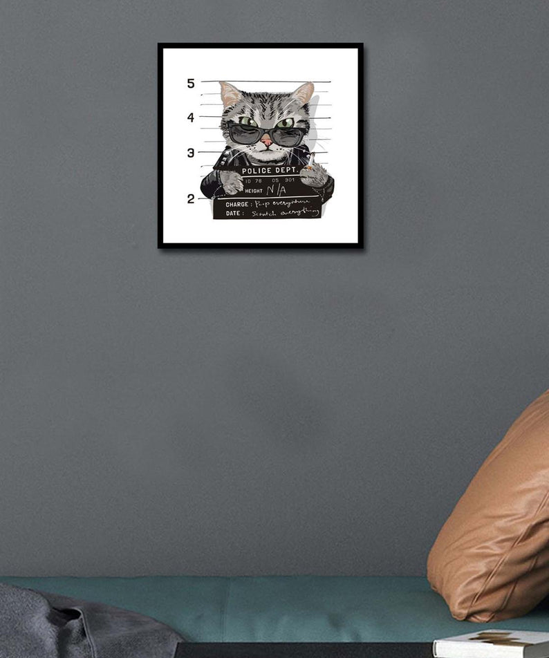 Suçlu Kedi Tasarımları Dijital baskı Tablolar
